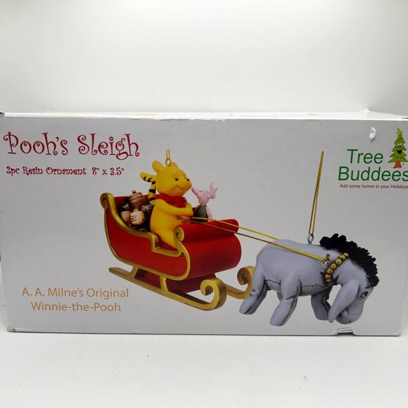 Tree Buddees Winnie the Pooh Sleigh Eeyore Piglet 2pcs Large Christmas Ornament - Picture 7 of 8